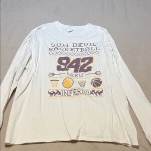 Vintage Arizona Sun Devil Basketball White Long Sleeve Shirt